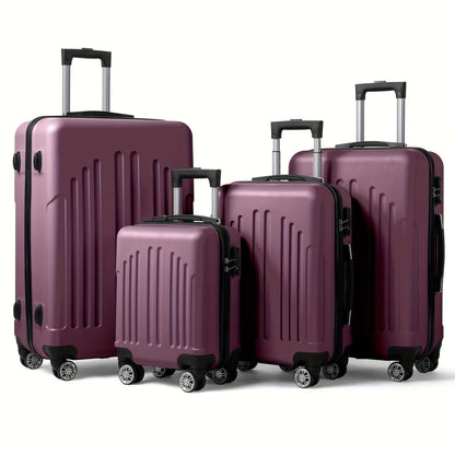 4-Piece Luxury Luggage Set - Durable ABS Hard Shell, Smooth Double Wheels, TSA-Approved Lock 145 Luggage OK•PhotoFineArt OK•PhotoFineArt