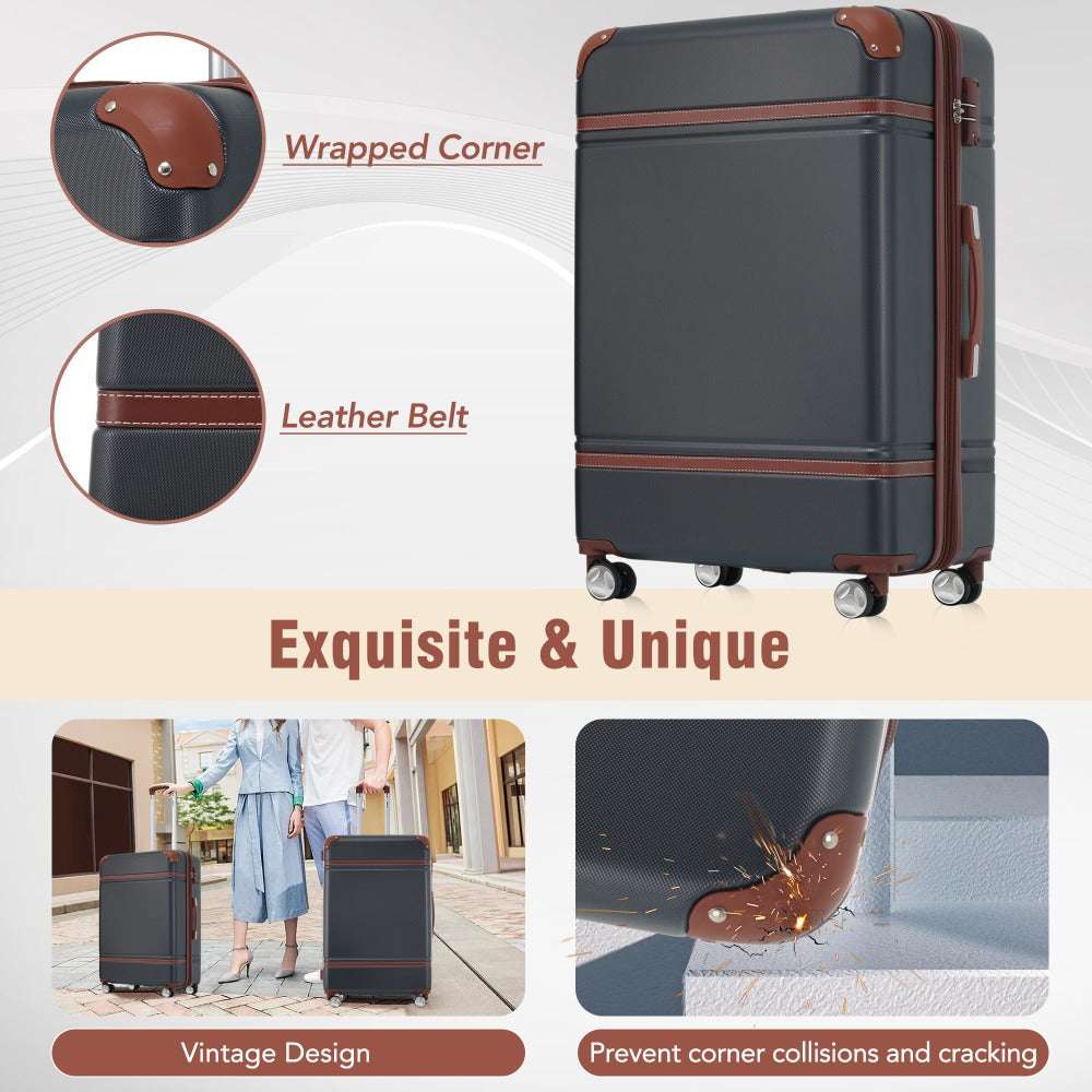 4 Pieces 20"+24"+28" Luggage and Cosmetic Case, Spinner Suitcase with TSA Lock 160 Luggage OK•PhotoFineArt OK•PhotoFineArt