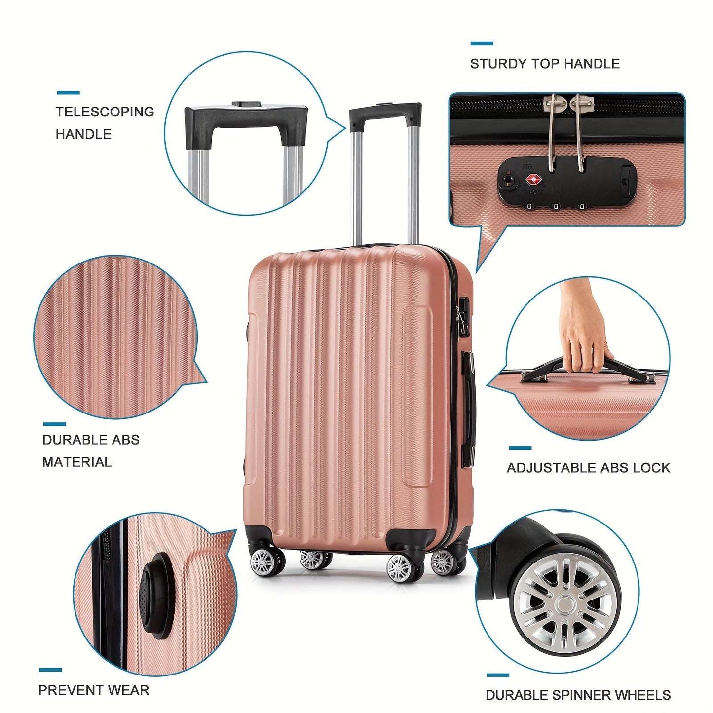 4-in-1 Multi-Size Portable Hybrid Trolley Case - 16/20/24/28 Combination Lock, Iron-Aluminum Handle 146 Luggage OK•PhotoFineArt OK•PhotoFineArt