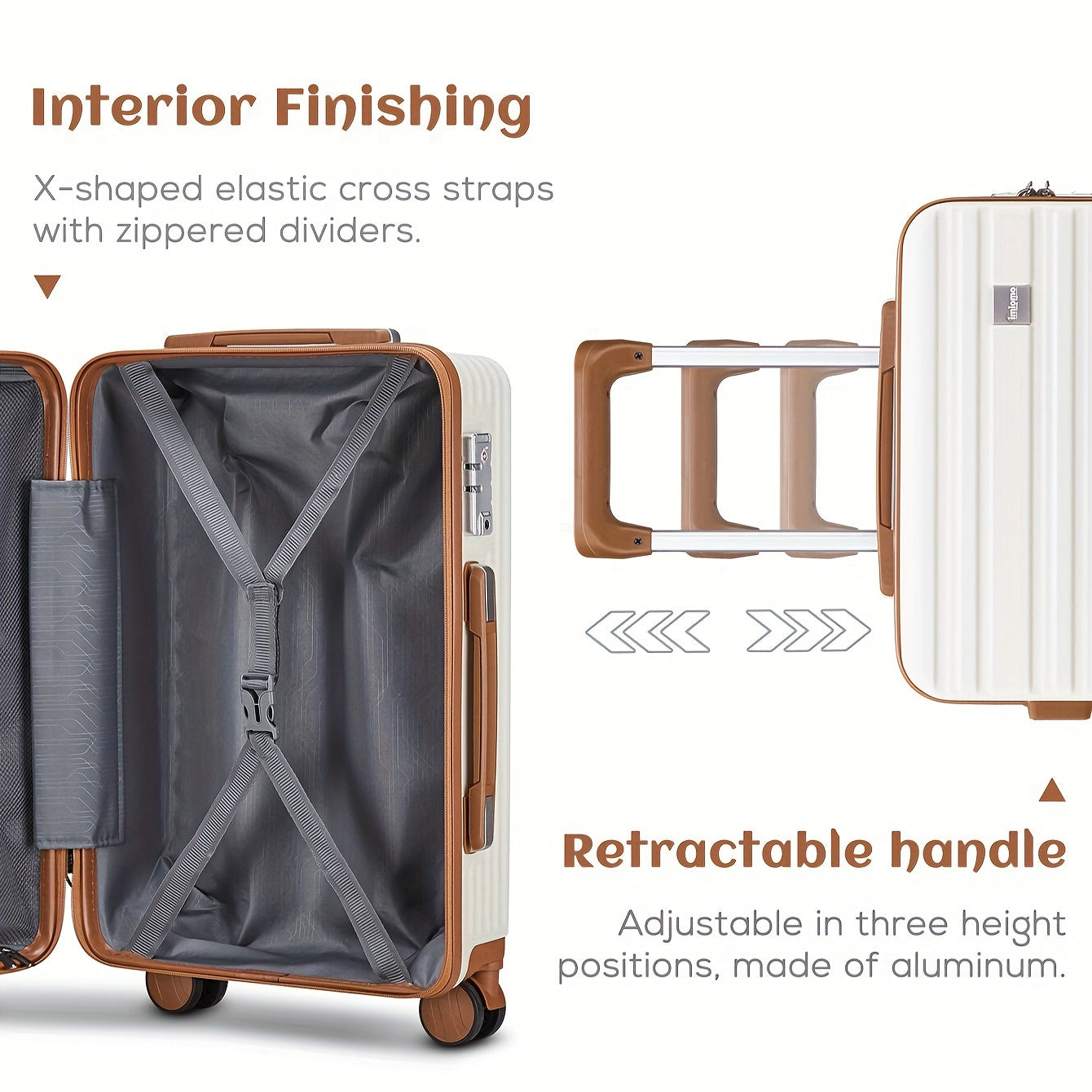 Expandable Carry-On Luggage Set - Durable Hard Shell, Lightweight, Spinner Wheels, TSA-Approved Combination Lock