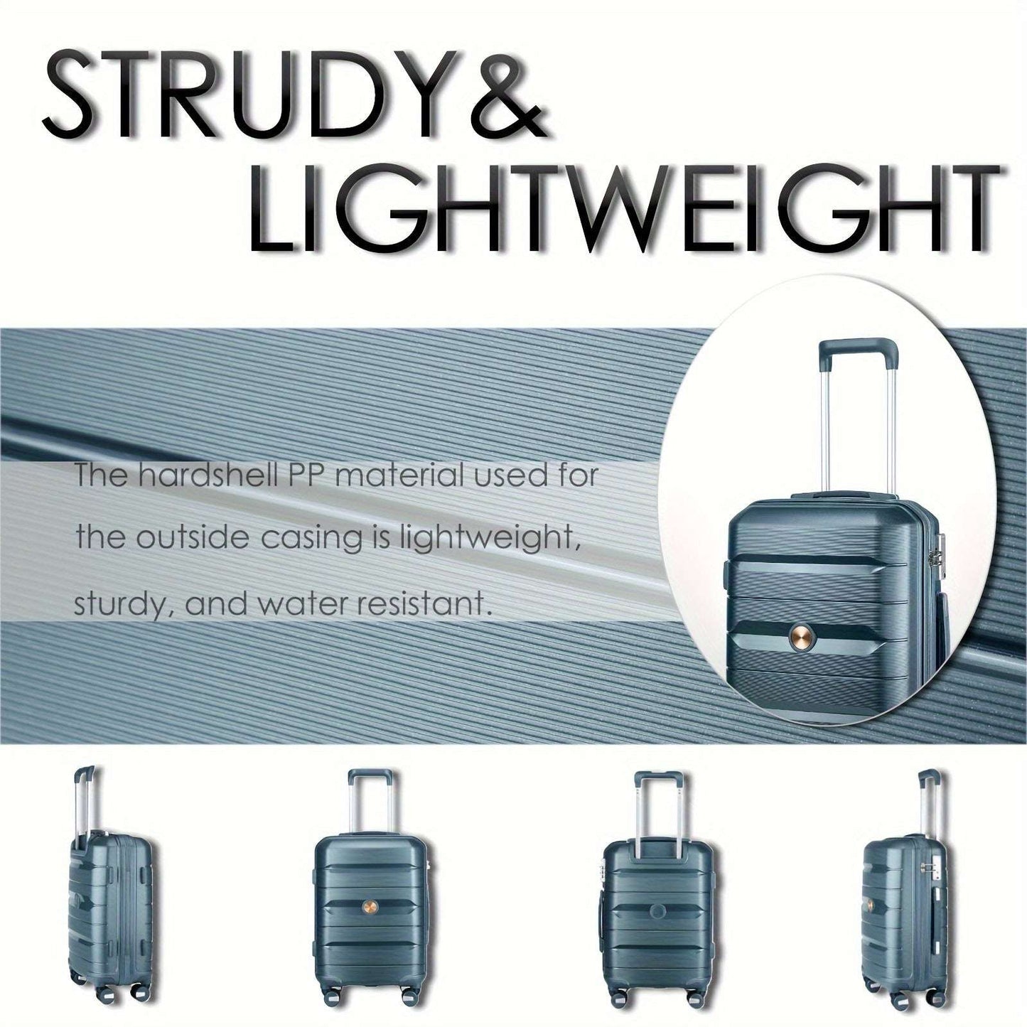 4pcs Somago Premium Spinner Luggage Set - Durable PP Hard Shell, Combination Lock, 6-Set Packing Bags 214 Luggage Somago OK•PhotoFineArt