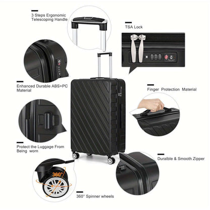 5-Pcs Large Capacity Hardside Spinner Luggage Set - TSA-Approved Lock, Durable Aluminum Alloy Handle 136 Luggage OK•PhotoFineArt OK•PhotoFineArt