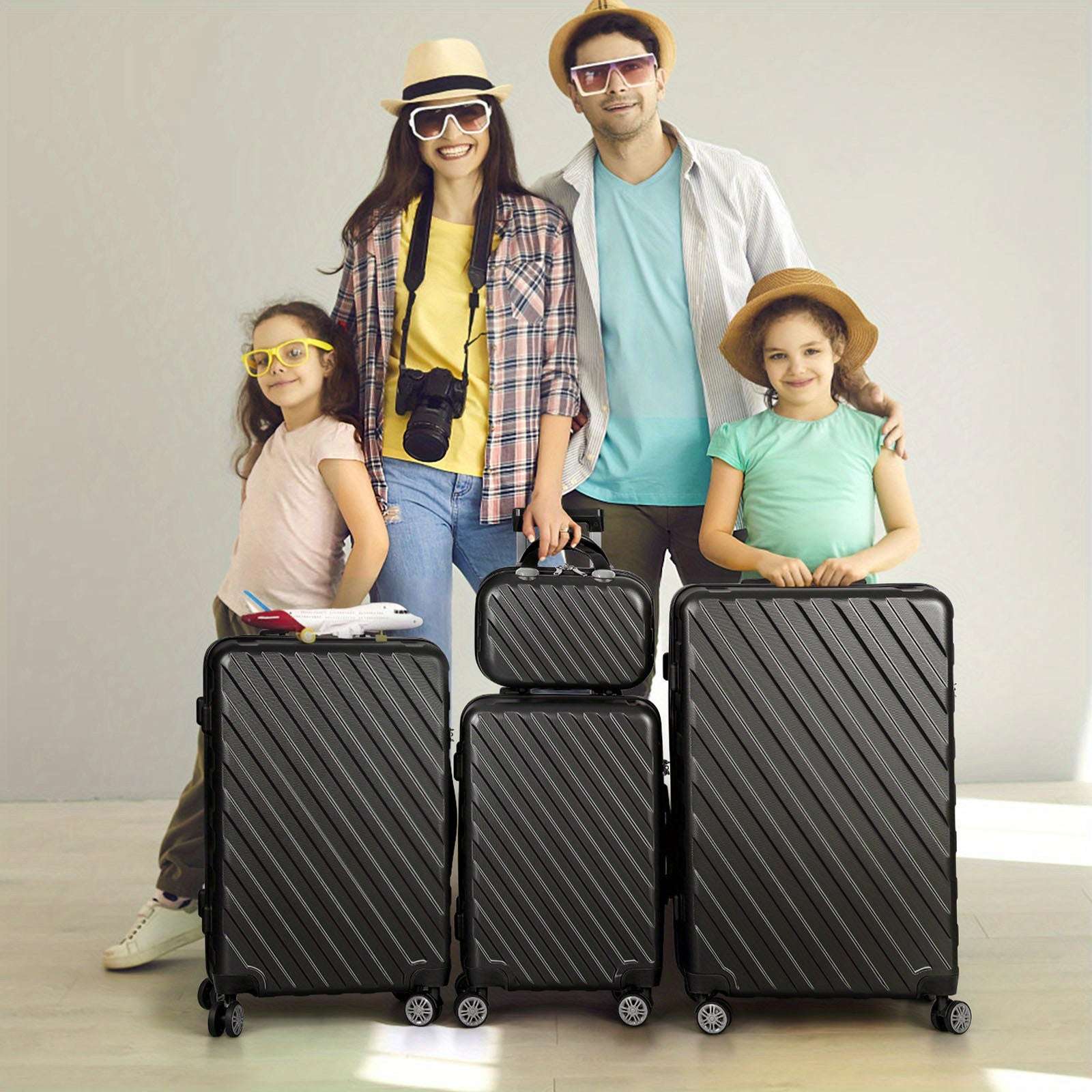 5-Pcs Large Capacity Hardside Spinner Luggage Set - TSA-Approved Lock, Durable Aluminum Alloy Handle 136 Luggage OK•PhotoFineArt OK•PhotoFineArt