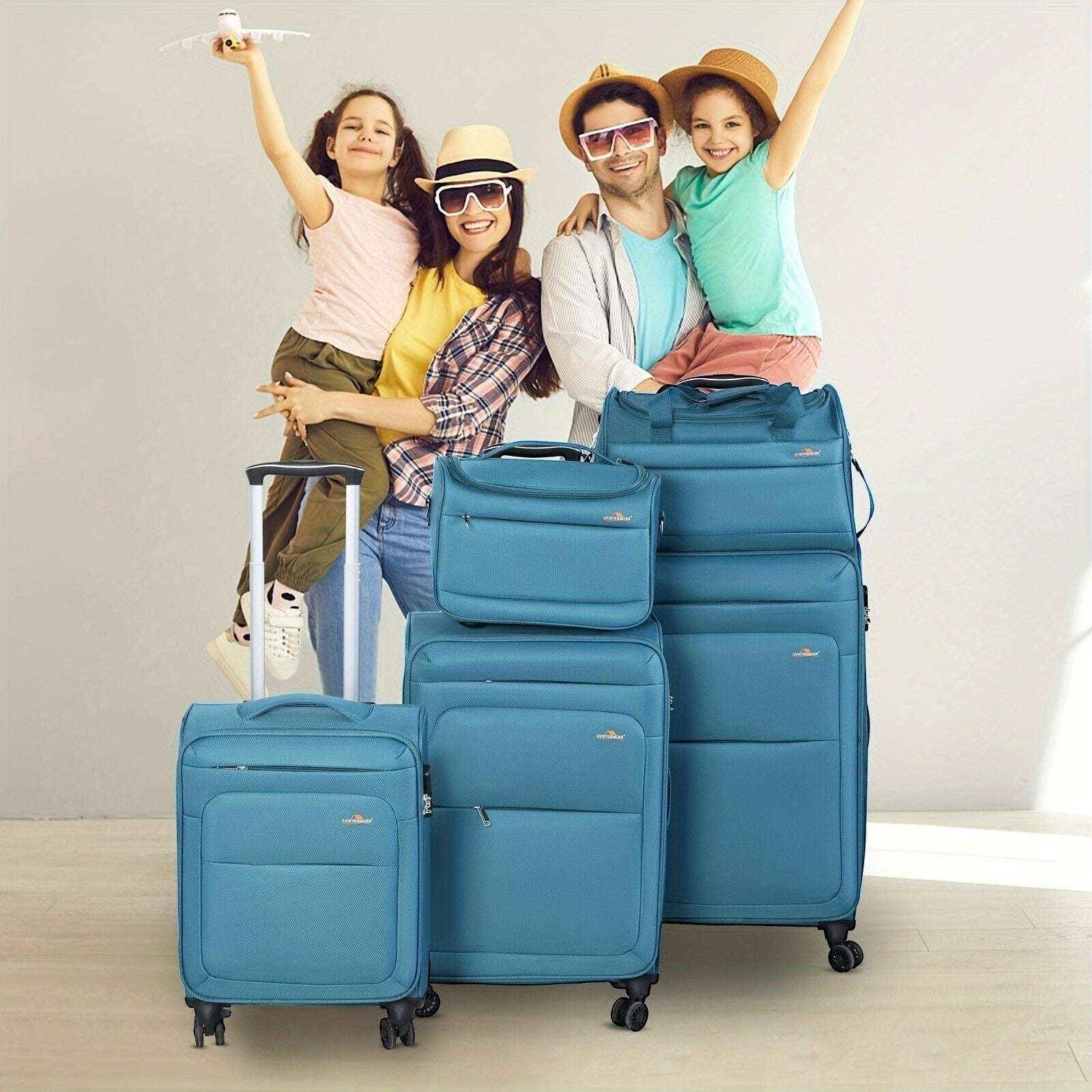 5-Pcs Luggage Set Soft Carry-on Lightweight Travel Suitcase Spinner Wheels 189 Luggage OK•PhotoFineArt OK•PhotoFineArt