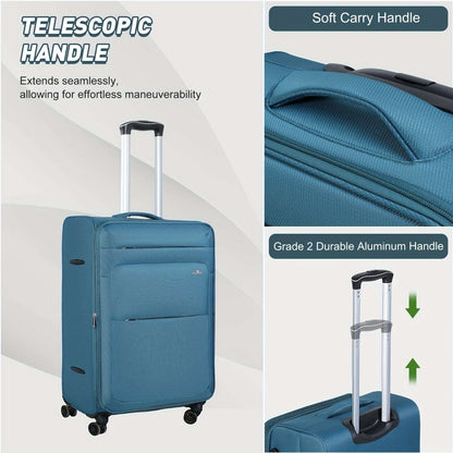 5-Pcs Luggage Set Soft Carry-on Lightweight Travel Suitcase Spinner Wheels 189 Luggage OK•PhotoFineArt OK•PhotoFineArt