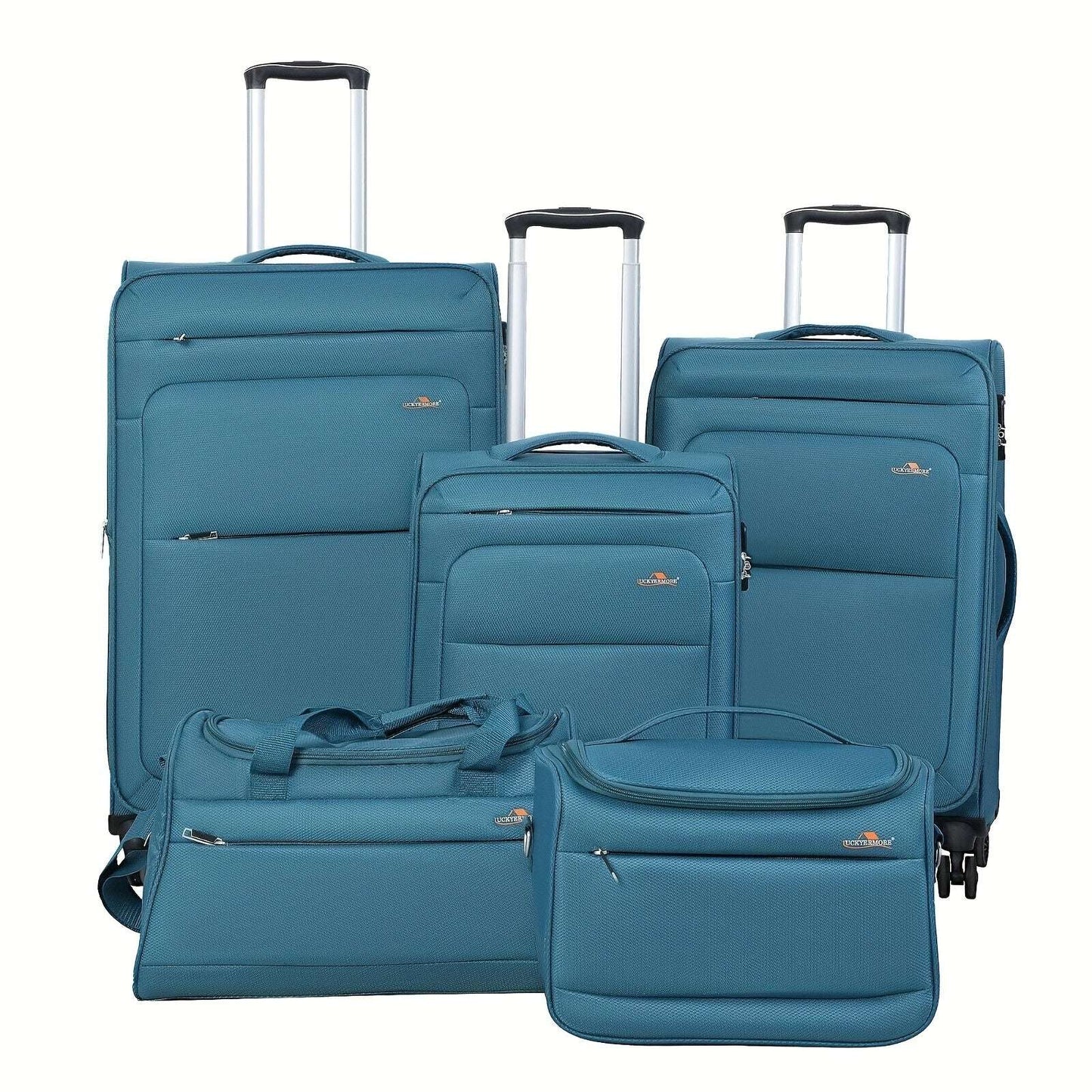 5-Pcs Luggage Set Soft Carry-on Lightweight Travel Suitcase Spinner Wheels 189 Luggage OK•PhotoFineArt OK•PhotoFineArt