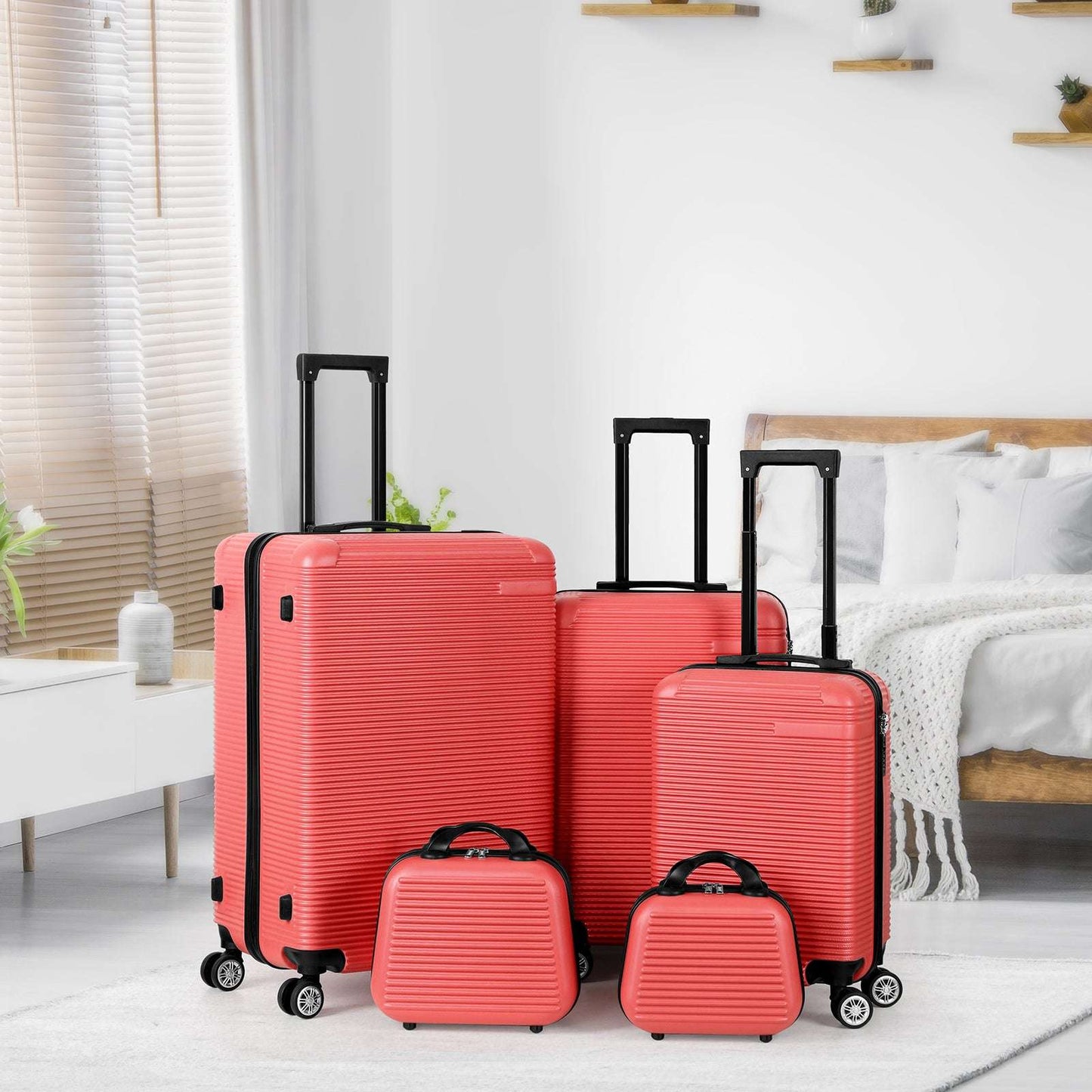 5-Piece ABS Luggage Set with TSA Lock, Includes 12",14",20", 24" & 28" 131 Luggage OK•PhotoFineArt OK•PhotoFineArt
