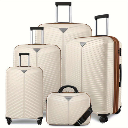 5-Piece Expandable Light Blue LARVENDER Luggage Set - Durable Aluminum Alloy, Universal Wheels 214 Luggage OK•PhotoFineArt OK•PhotoFineArt