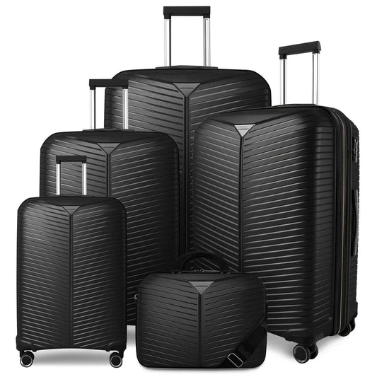 5-Piece Expandable Luggage Set - 14/18/20/24&28" Telescoping Handle, TSA Lock 204 Luggage OK•PhotoFineArt OK•PhotoFineArt