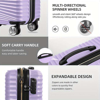 5-Piece LEAVES KING Purple Luggage Set - Smooth Rolling Universal Wheels 189 Luggage OK•PhotoFineArt OK•PhotoFineArt