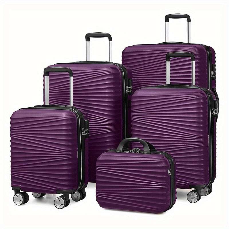 5-Piece LEAVES KING Purple Luggage Set - Smooth Rolling Universal Wheels 189 Luggage OK•PhotoFineArt OK•PhotoFineArt