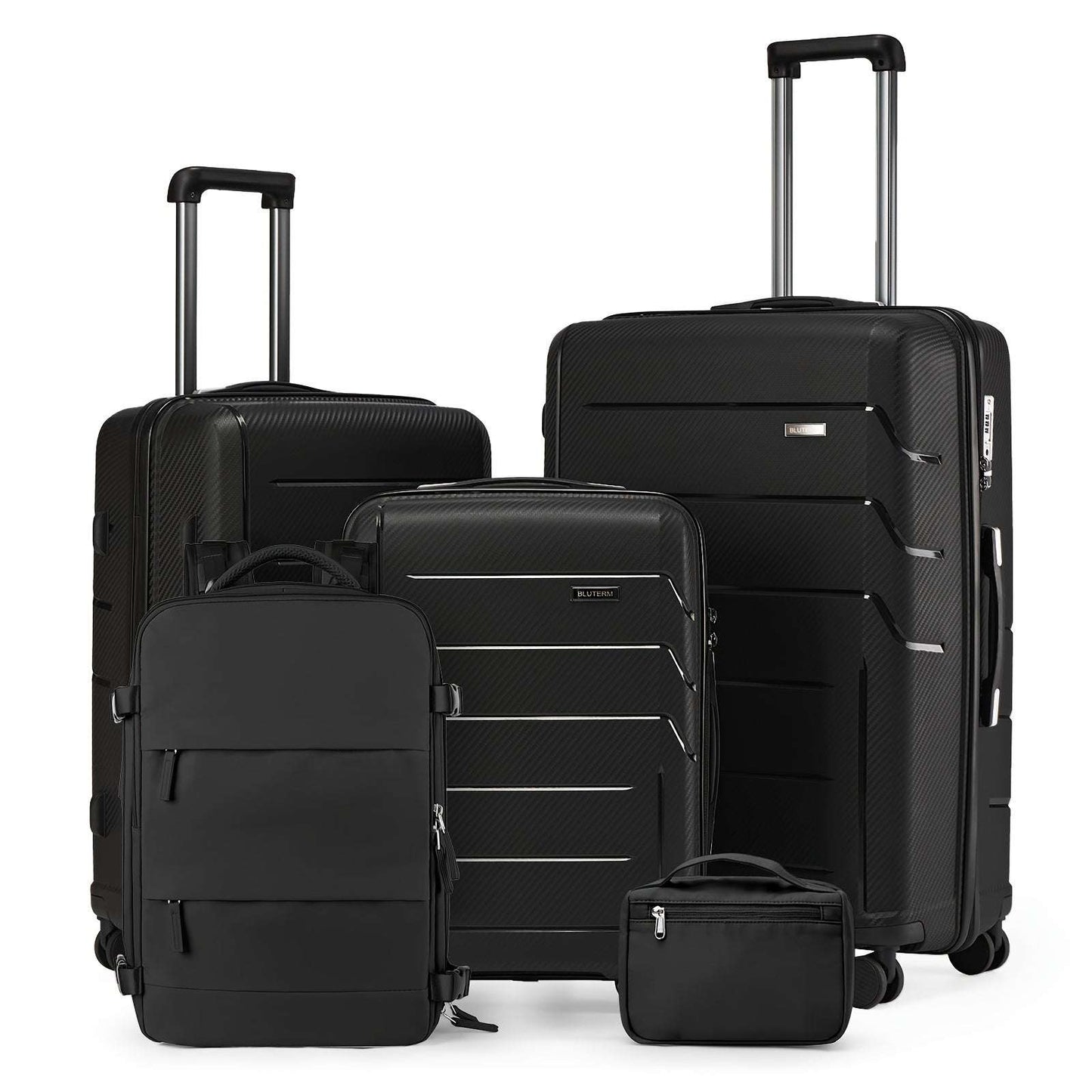 5-Piece Luggage Set, Hardshell Travel Suitcases With TSA Lock, 20/24/28 Inch Spinner Wheels, & Backpack And Toiletry bag 157 Luggage OK•PhotoFineArt OK•PhotoFineArt