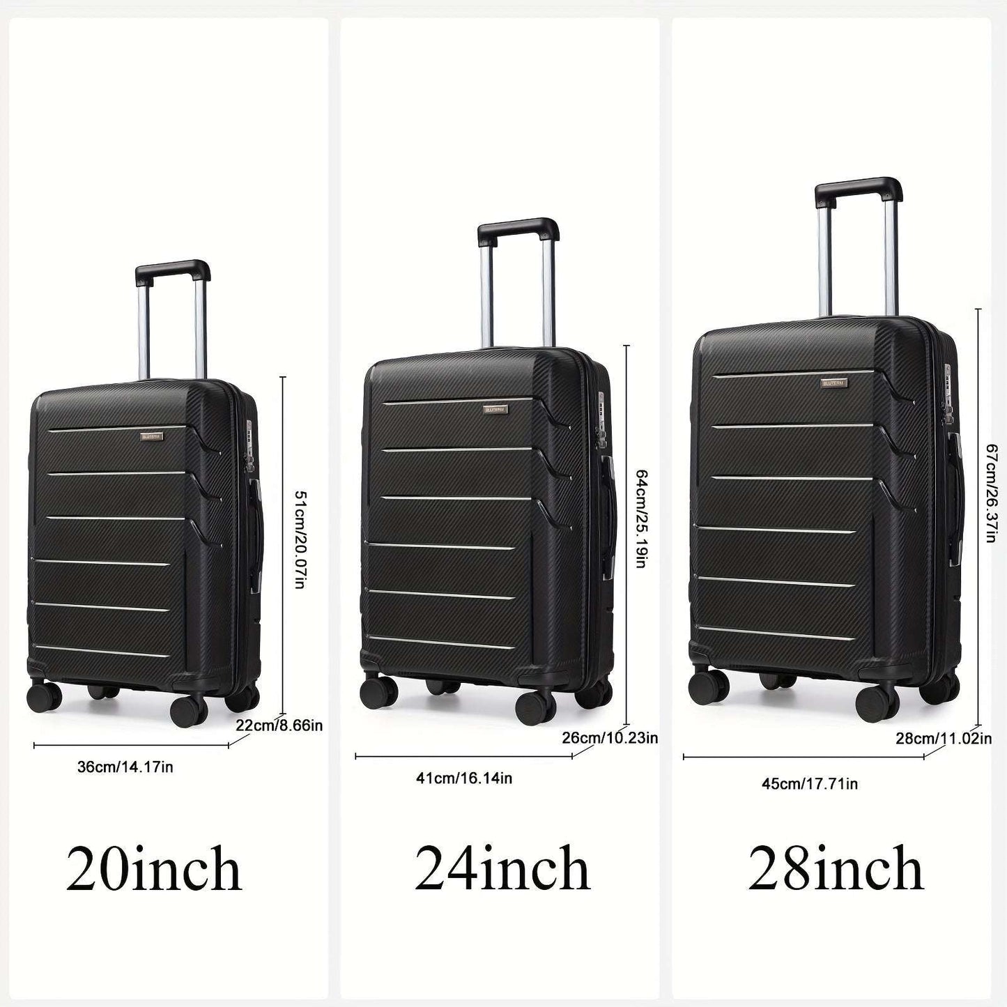 5-Piece Luggage Set, Hardshell Travel Suitcases With TSA Lock, 20/24/28 Inch Spinner Wheels, & Backpack And Toiletry bag 157 Luggage OK•PhotoFineArt OK•PhotoFineArt