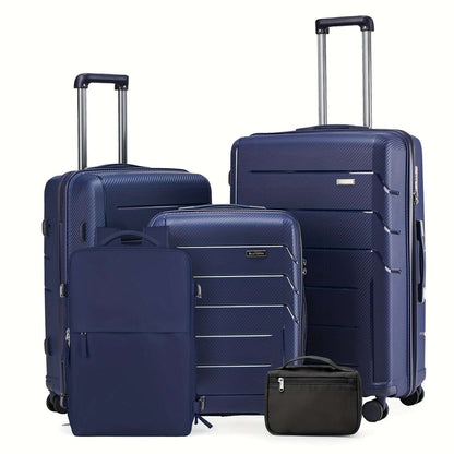 5-Piece Luggage Set, Hardshell Travel Suitcases With TSA Lock, 20/24/28 Inch Spinner Wheels, & Backpack And Toiletry bag 157 Luggage OK•PhotoFineArt OK•PhotoFineArt