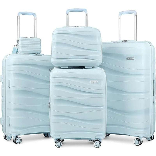 5 piece set Expandable Suitcase Set, PP Hardshell Suitcase with Spinner Wheels,Lightweight Carry On Luggage with TSA Lock 191 Luggage OK•PhotoFineArt OK•PhotoFineArt