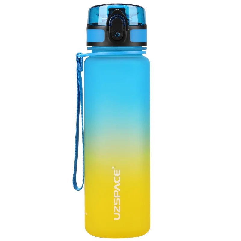 500/1000ml Sport Water Bottle BPA Free With Bounce Lid blue and yellow