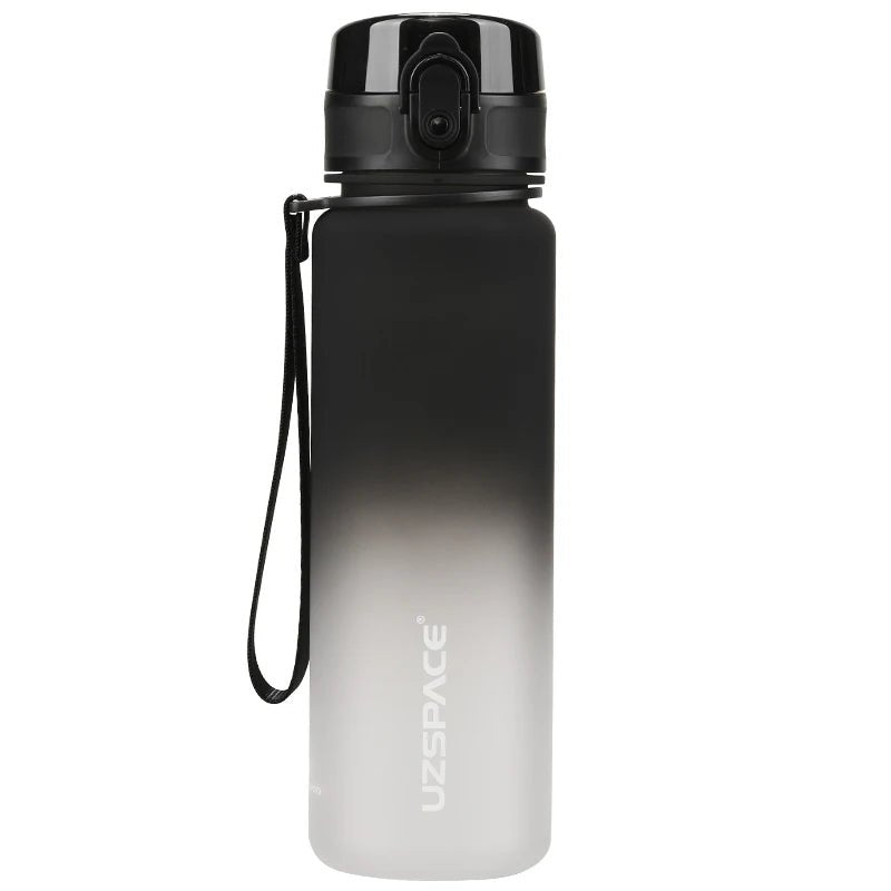 500/1000ml Sport Water Bottle BPA Free With Bounce Lid black and white