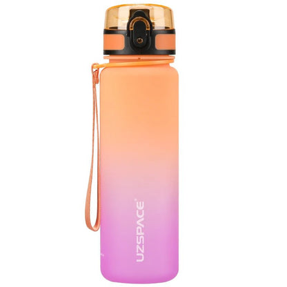 500/1000ml Sport Water Bottle BPA Free With Bounce Lid orange and purple