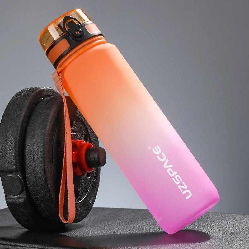 500/1000ML Sports Water Bottle Shaker BPA Free Orange and purple