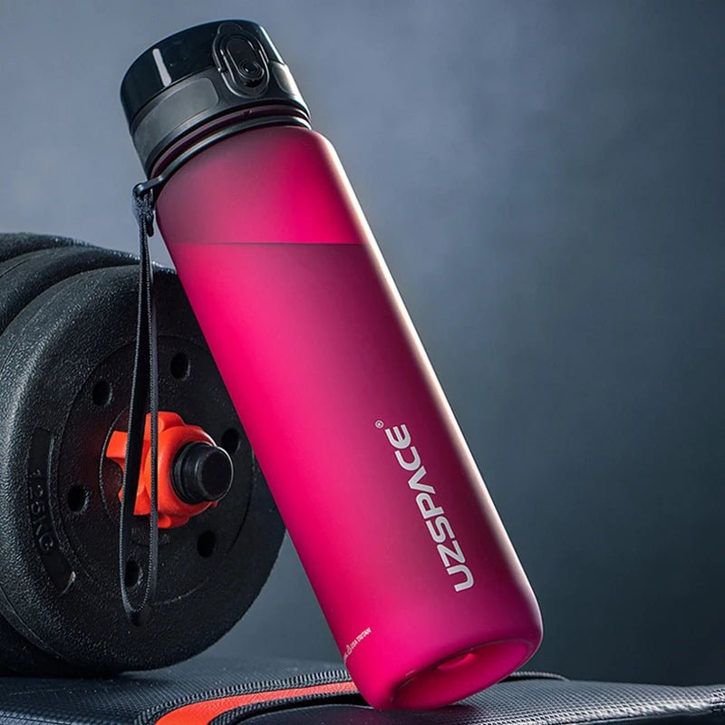 500/1000ML Sports Water Bottle Shaker BPA Free Purplish Red