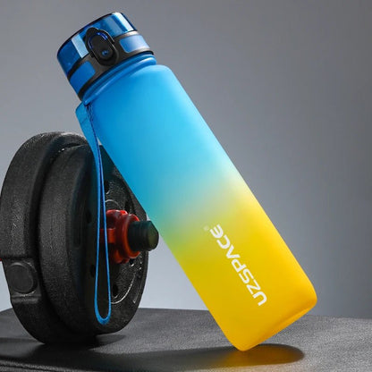 500/1000ML Sports Water Bottle Shaker BPA Free Blue and Yellow