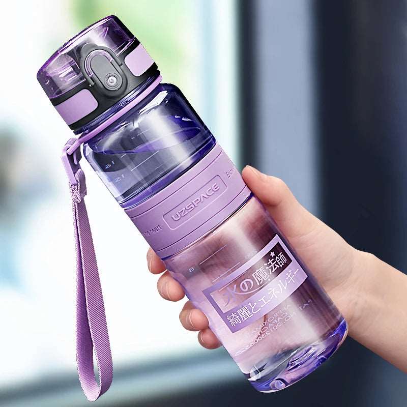 500/1000ml Water Bottles BPA Free Shaker Purple