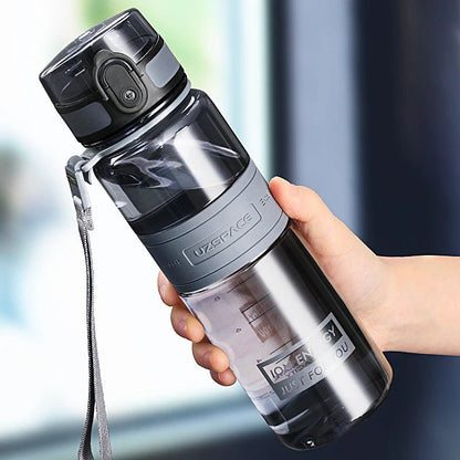 500/1000ml Water Bottles BPA Free Shaker Bark Gray