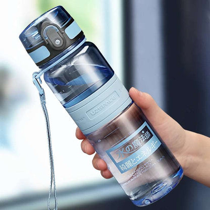 500/1000ml Water Bottles BPA Free Shaker Blue