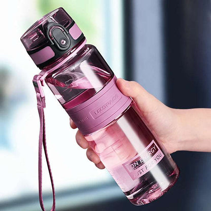 500/1000ml Water Bottles BPA Free Shaker Plum Red