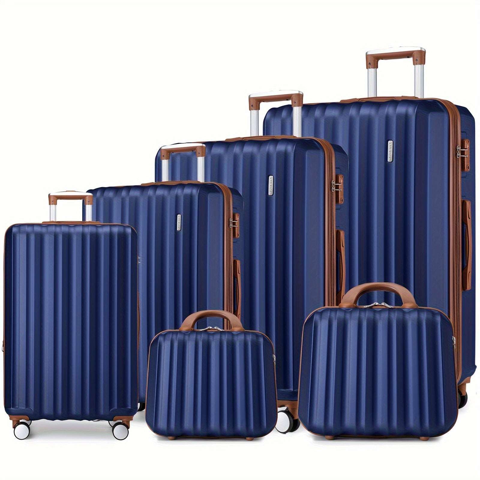 6-Pcs Expandable ABS Suitcase Set - Lightweight, Telescoping Handle, TSA-Approved Lock 206 Luggage OK•PhotoFineArt OK•PhotoFineArt