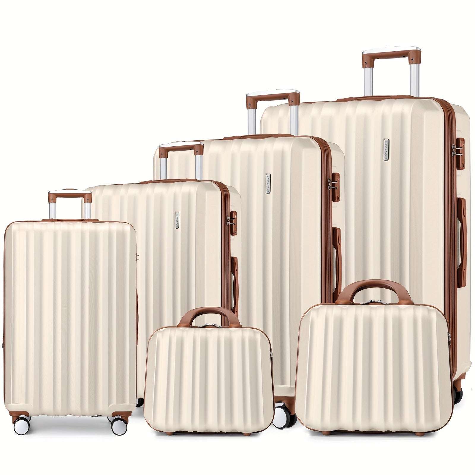 6-Pcs Expandable ABS Suitcase Set - Lightweight, Telescoping Handle, TSA-Approved Lock 206 Luggage OK•PhotoFineArt OK•PhotoFineArt