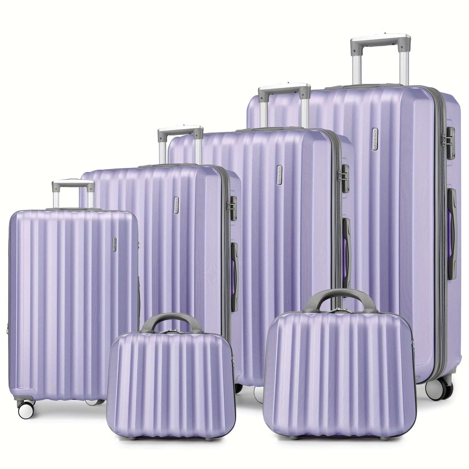 6-Pcs Expandable ABS Suitcase Set - Lightweight, Telescoping Handle, TSA-Approved Lock 206 Luggage OK•PhotoFineArt OK•PhotoFineArt