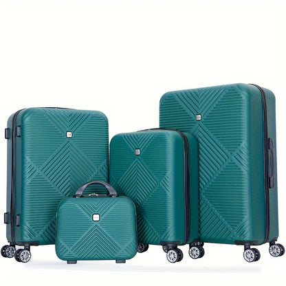 4-Piece Large Capacity Tripcomp Hardshell Spinner Suitcases Set - Durable PP Shell, Telescoping Aluminum Alloy Handle