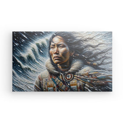 Canvas "Indigenous Woman" 48" x 30" Hanger Set for Canvas