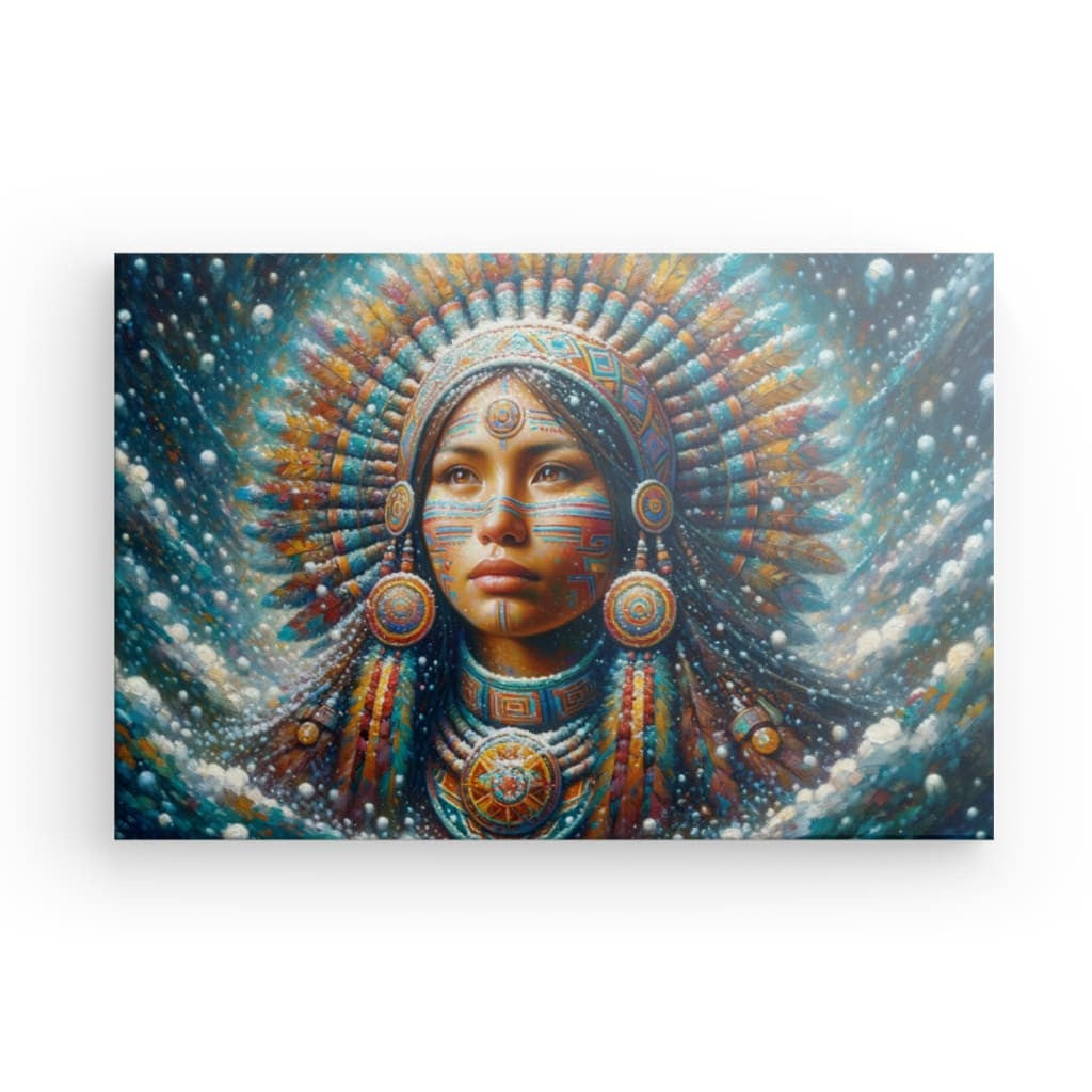 Canvas "Indigenous Woman" 48" x 30" Hanger Set for Canvas