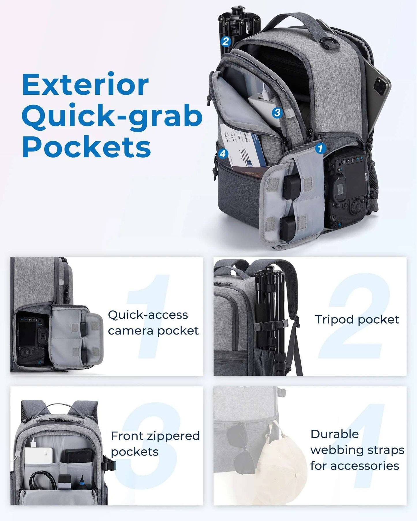 BAGSMART Camera Backpack for Photographers Waterproof