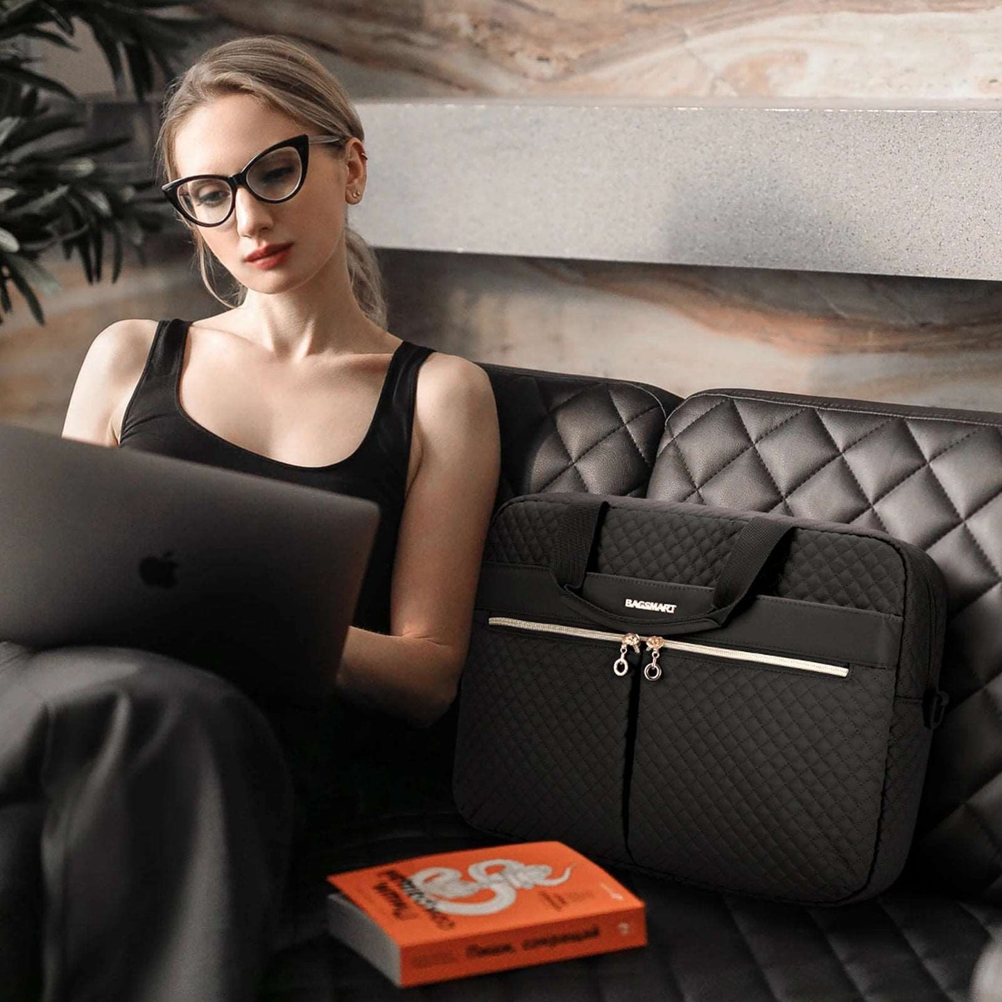 BAGSMART Laptop Bags for Women 15.6 17.3 inch Notebook / Macbook Air Pro 13 15 Bag