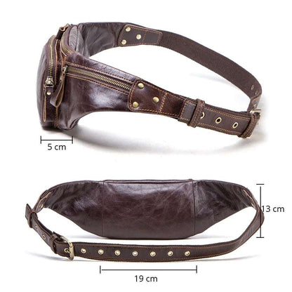 CONTACT'S Cow Leather Men's Waist Bag New Casual Cell Phone Pocket 48 Waist bag ContactS OK•PhotoFineArt