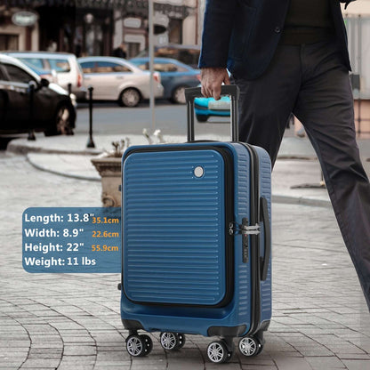 Carry-on 20" front open Lightweight suitcase with USB port 125 Luggage OK•PhotoFineArt OK•PhotoFineArt