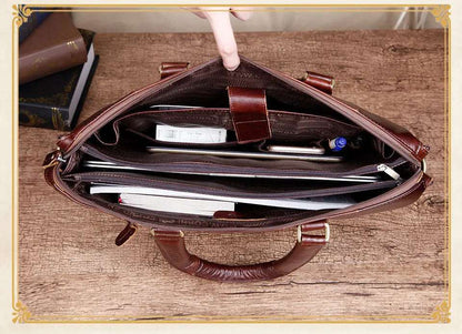 Cobbler Legend Genuine Leather Briefcase 13 inch Laptop Messenger Bag Document Case 80 Briefcase bag Cobbler Legend OK•PhotoFineArt