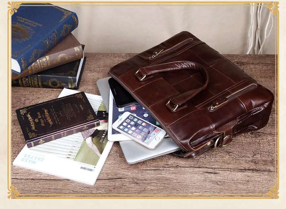 Cobbler Legend Genuine Leather Briefcase 13 inch Laptop Messenger Bag Document Case 80 Briefcase bag Cobbler Legend OK•PhotoFineArt