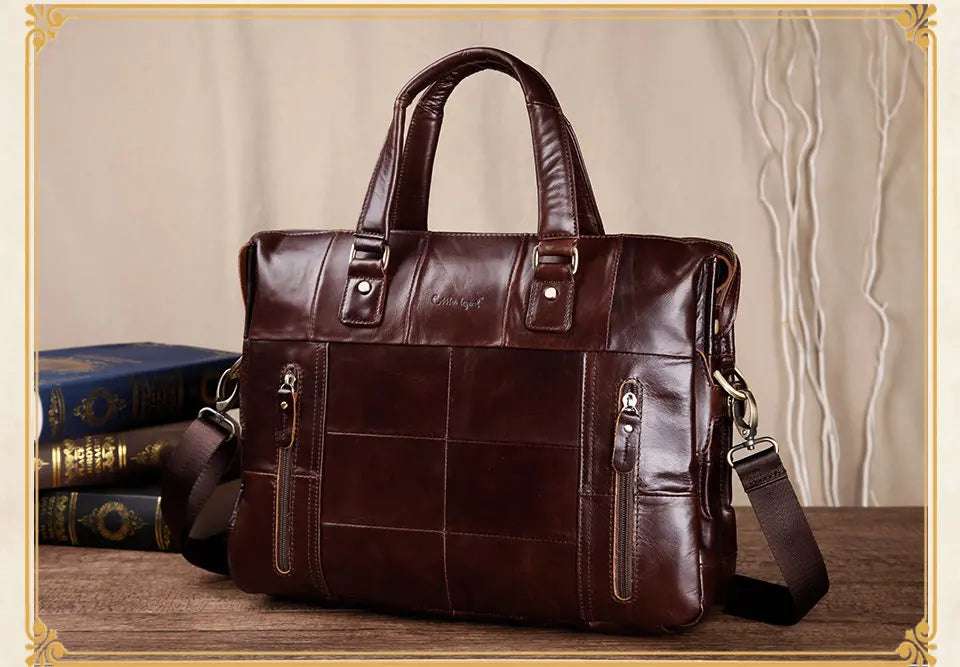 Cobbler Legend Genuine Leather Single Briefcase 13 inch Laptop Handbag Messenger Business Bags for Men Single Document Case 80 Briefcase bag Cobbler Legend OK•PhotoFineArt