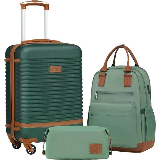 Coolife Suitcase Set 3 Piece Luggage Set Carry On Travel Luggage TSA Lock Spinner Wheels Hardshell Lightweight Luggage Set 116 OK•PhotoFineArt OK•PhotoFineArt