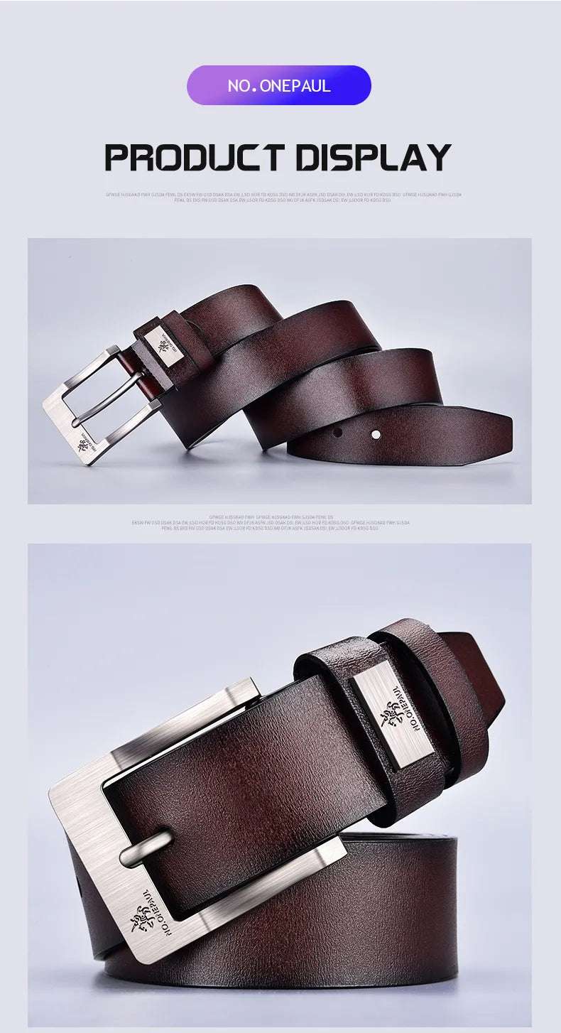 Genuine Leather Men's High Quality Buckle Casual Belt 19 Belt JIFANPAUL OK•PhotoFineArt