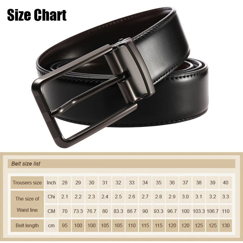 VATLTY New Men's Belt Hard Metal Buckle Leather Belt