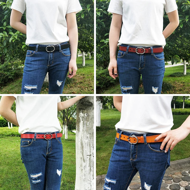 VATLTY New Trousers Belt for Women Alloy Silver Pin Buckle / Cowhide Leather Waistband