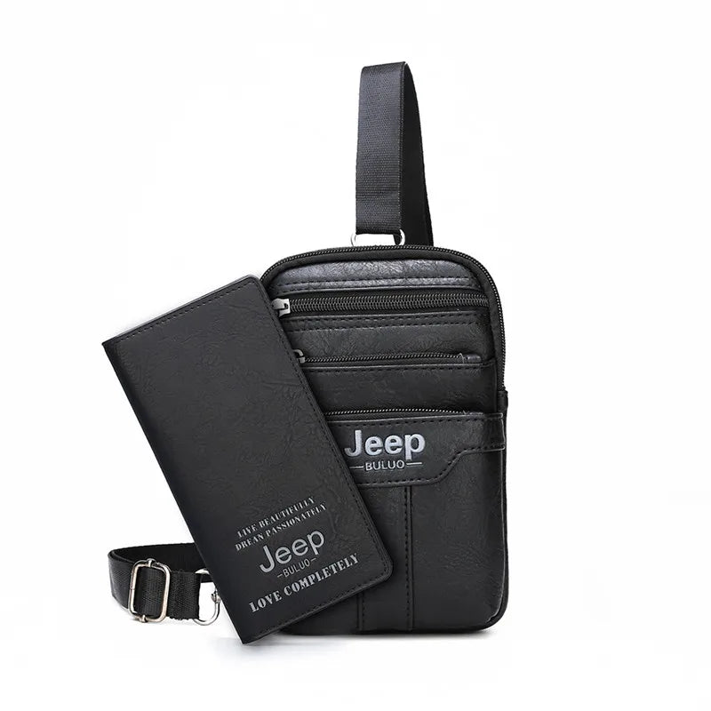 JEEP BULUO Multi-function Small Sling Chest Bag 577-8888-Black