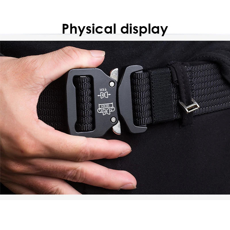 Retro Police Tactical Belt Strong 1200D Real Nylon Rust-Proof Metal Quick Release Buckle