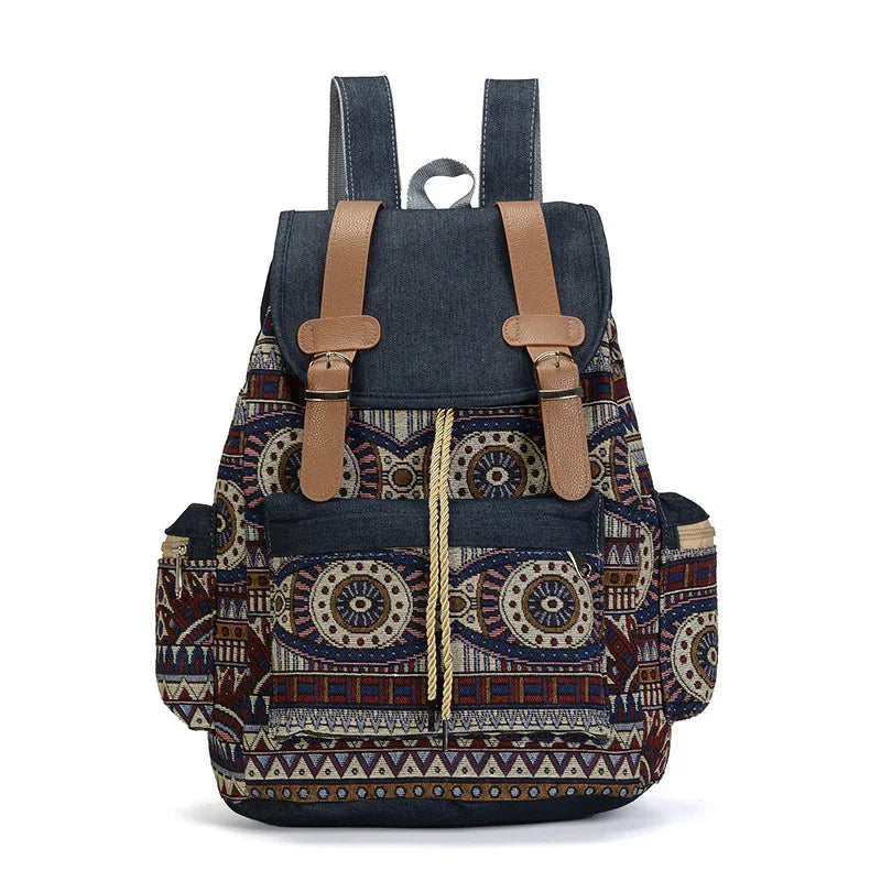 Women Printing National Backpack Canvas Color 4