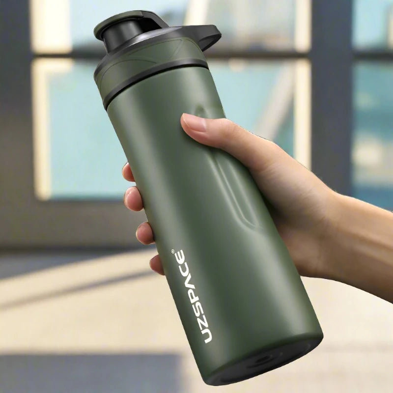 UZSPACE Thermos Stainless Steel Vacuum Flask Cup Flip 520ml Green 401-600ml